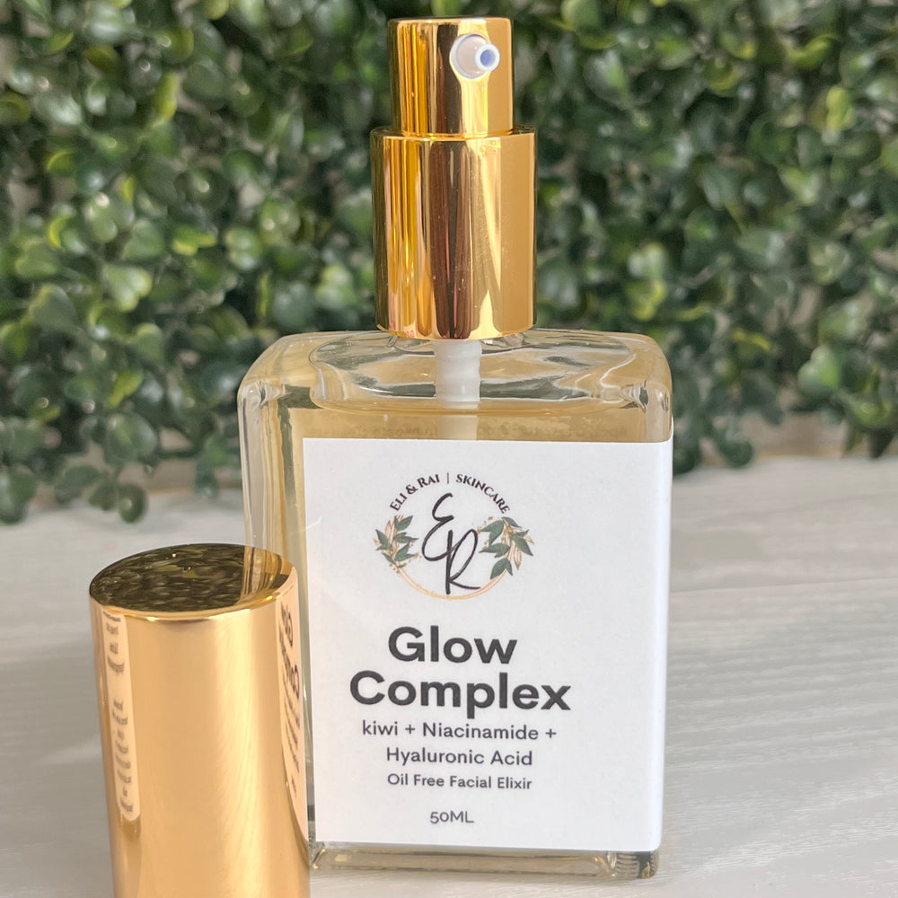 
                  
                    Glow Complex, Oil Free Elixir for even skin tone., Eli & Rai
                  
                