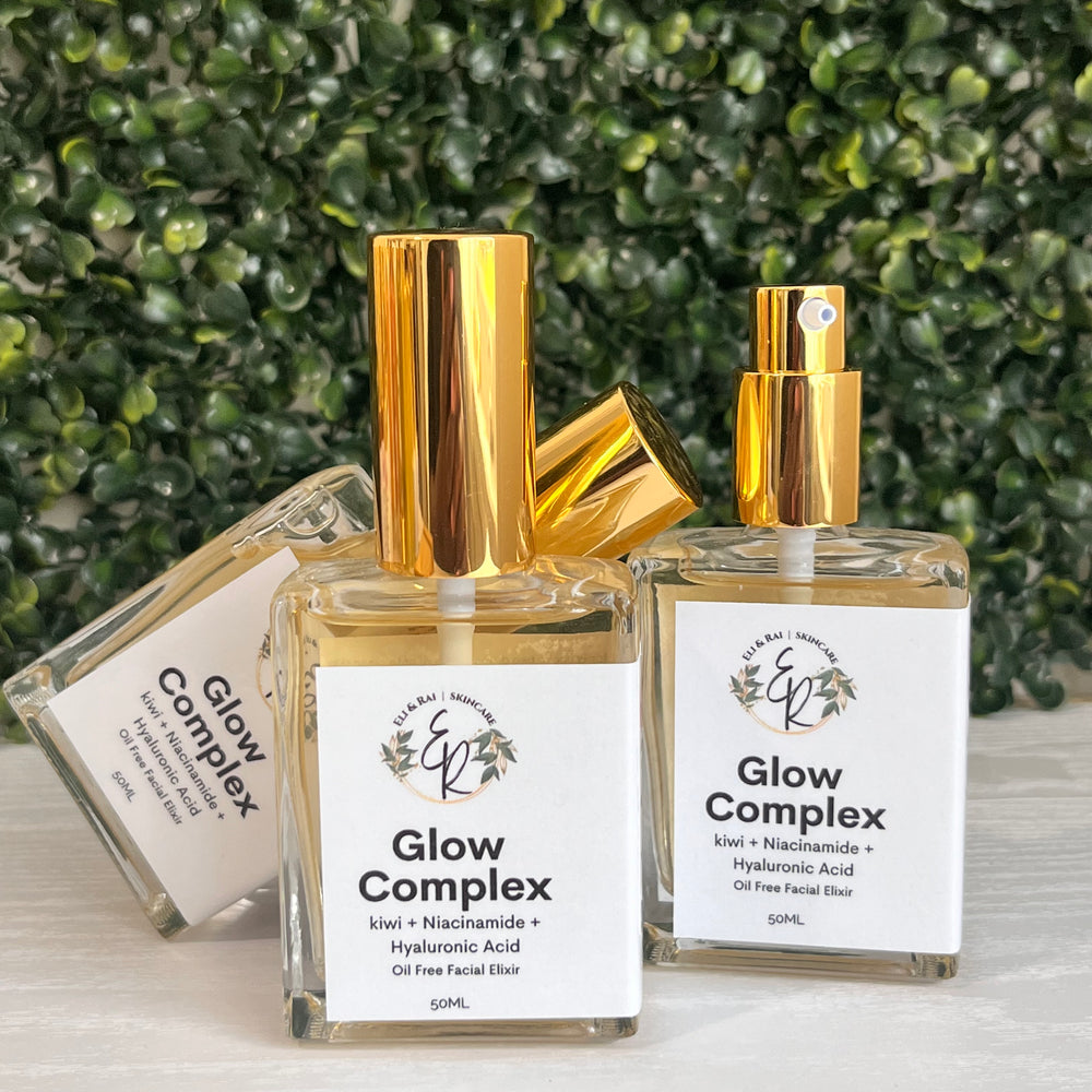 
                  
                    Glow Complex, Oil Free Elixir for even skin tone., Eli & Rai
                  
                